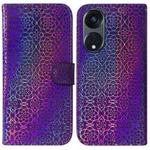 For OPPO Reno8 T 5G / A1 Pro 5G Colorful Magnetic Buckle Leather Phone Case(Purple)