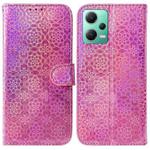 For Xiaomi Redmi Note 12 5G Colorful Magnetic Buckle Leather Phone Case(Pink)