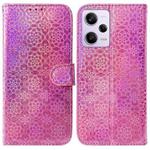 For Xiaomi Redmi Note 12 Pro Colorful Magnetic Buckle Leather Phone Case(Pink)