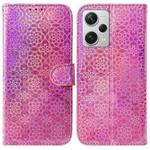 For Xiaomi Redmi Note 12 Pro+ Colorful Magnetic Buckle Leather Phone Case(Pink)