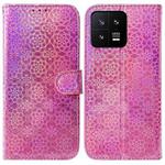 For Xiaomi 13 5G Colorful Magnetic Buckle Leather Phone Case(Pink)