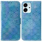 For Honor 80 SE Colorful Magnetic Buckle Leather Phone Case(Blue)