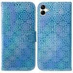 For Samsung Galaxy A04e / F04 / M04 Colorful Magnetic Buckle Leather Phone Case(Blue)