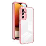 For Samsung Galaxy A54 5G 3 in 1 Clear TPU Color PC Frame Phone Case(Pink)