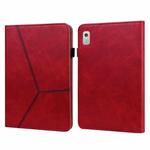 For Lenovo Tab M8 4th Gen TB-300FU Embossed Striped Leather Tablet Case(Red)