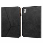 For Lenovo Tab M8 4th Gen TB-300FU Embossed Striped Leather Tablet Case(Black)