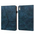 For Lenovo Tab P11 Gen 2 Embossed Striped Leather Tablet Case(Blue)