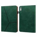 For Lenovo Tab P11 Gen 2 Embossed Striped Leather Tablet Case(Green)