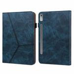 For Lenovo Tab P11 Pro Gen 2 Embossed Striped Leather Tablet Case(Blue)