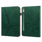 For Lenovo Tab P11 Pro Gen 2 Embossed Striped Leather Tablet Case(Green)