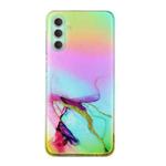 For Samsung Galaxy A54 5G Laser Marble Pattern Clear TPU Protective Phone Case(Green)