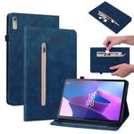 For Lenovo Tab P11 Gen 2 11.5 Skin Feel Solid Color Zipper Leather Tablet Case(Blue)