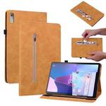 For Lenovo Tab P11 Gen 2 11.5 Skin Feel Solid Color Zipper Leather Tablet Case(Yellow)