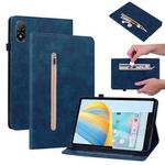 For Honor Pad V8 Pro Skin Feel Solid Color Zipper Leather Tablet Case(Blue)