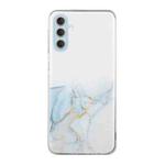 For Samsung Galaxy A34 5G Hollow Marble Pattern TPU Precise Hole Phone Protective Case(Grey)