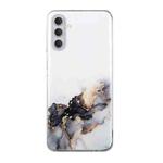 For Samsung Galaxy A34 5G Hollow Marble Pattern TPU Precise Hole Phone Protective Case(Black)