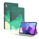 For Lenovo Tab P11 Gen 2 11.5 Watercolor Pattern Flip Leather Tablet Case(Cyan Green)