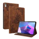 For Lenovo Tab P11 Gen 2 11.5 Butterfly Flower Embossed Leather Tablet Case(Brown)