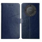 For Honor X9a 5G / Magic5 Lite HT01 Y-shaped Pattern Flip Leather Phone Case(Blue)