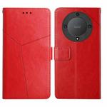 For Honor X9a 5G / Magic5 Lite HT01 Y-shaped Pattern Flip Leather Phone Case(Red)