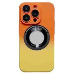 For iPhone 14 Pro Max Gradient Skin Feel MagSafe Magnetic Phone Case(Orange + Yellow)