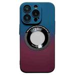 For iPhone 14 Plus Gradient Skin Feel MagSafe Magnetic Phone Case(Dark Blue + Purple)