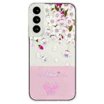 For Samsung Galaxy S23 5G Bronzing Butterfly Flower TPU Phone Case(Peach Blossoms)
