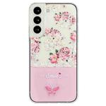 For Samsung Galaxy S23 5G Bronzing Butterfly Flower TPU Phone Case(Peony)