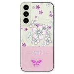 For Samsung Galaxy S23+ 5G Bronzing Butterfly Flower TPU Phone Case(Cherry Blossoms)