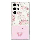 For Samsung Galaxy S23 Ultra 5G Bronzing Butterfly Flower TPU Phone Case(Peony)