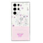 For Samsung Galaxy S23 Ultra 5G Bronzing Butterfly Flower TPU Phone Case(Cherry Blossoms)