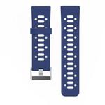 For Fitbit Blaze Two-tone Silicone  Watch Band with Buckle(Dark Blue + White)