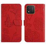 For Honor X5 4G HT03 Skin Feel Butterfly Embossed Flip Leather Phone Case(Red)