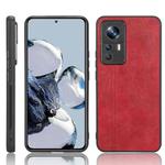 For Xiaomi 12T/Redmi K50 Ultra Sewing Cow Pattern Skin PC + PU + TPU Phone Case(Red)