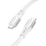 Borofone BX88 Type-C to Type-C Solid Silicone Charging Data Cable, Length:1m(White)