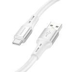 Borofone BX88 USB to Type-C Solid Silicone Charging Data Cable, Length:1m(White)