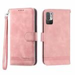 For Xiaomi Redmi Note 10 Dierfeng Dream Line Leather Phone Case(Pink)