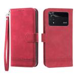 For Xiaomi Poco M4 Pro 4G Dierfeng Dream Line Leather Phone Case(Red)