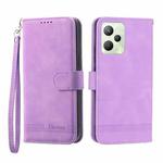 For Realme C35 Dierfeng Dream Line Leather Phone Case(Purple)