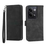 For OPPO Reno9 Pro Dierfeng Dream Line Leather Phone Case(Black)