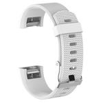 For Fitbit Charge 2 Common Texture Silicone  Watch Band with Buckle, Size:S(White)