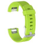 For Fitbit Charge 2 Common Texture Silicone  Watch Band with Buckle, Size:S(Lime Green)