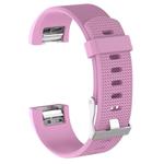 For Fitbit Charge 2 Common Texture Silicone  Watch Band with Buckle, Size:L(Pink)