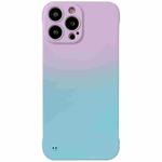 For iPhone 14 Pro Frameless Skin Feel Gradient Phone Case(Light Purple + Light Blue)