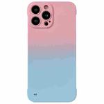 For iPhone 14 Plus Frameless Skin Feel Gradient Phone Case(Pink + Light Blue)
