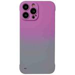 For iPhone 13 Pro Frameless Skin Feel Gradient Phone Case(Dark Purple + Grey)