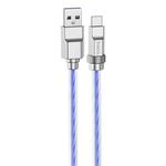 hoco U113 100W USB to USB-C/Type-C Silicone Fast Charging Data Cable, Length: 1m(Blue)