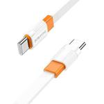 Borofone BX89 Type-C to Type-C Union 60W Charging Data Cable, Length:1m(White Orange)