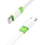Borofone BX89 Type-C to Type-C Union 60W Charging Data Cable, Length:1m(White Green)