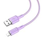 Borofone BX90 USB to 8 Pin Cyber 2.4A Charging Data Cable, Length:1m(Purple)